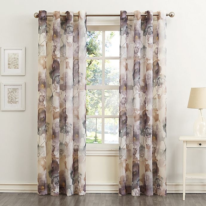 slide 1 of 1, No. 918 No.918 Andorra Crushed Sheer Grommet Top Window Curtain Panel, 84 in