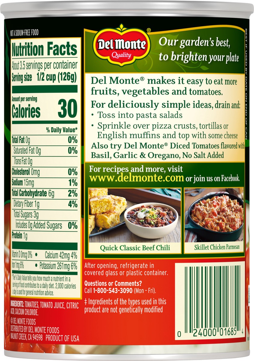 slide 10 of 10, Del Monte Tomato Dice No Salt Add, 14.5 oz