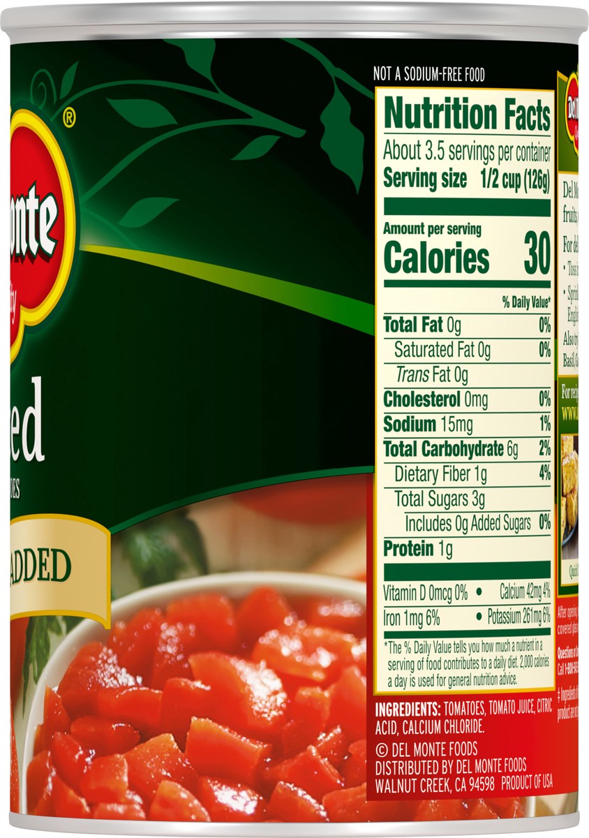 slide 8 of 10, Del Monte Tomato Dice No Salt Add, 14.5 oz