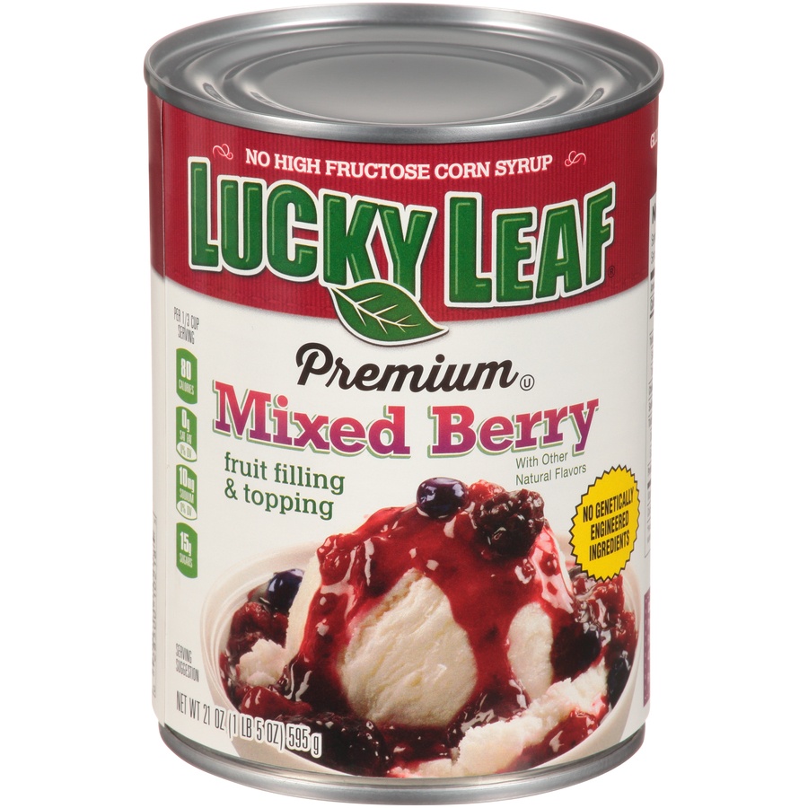 slide 1 of 1, Lucky Leaf Premium Mixed Berry Pie Filling, 21 oz