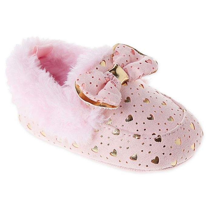 slide 1 of 1, First Steps Girls Light Pink Moccassin Slipper, 1 ct