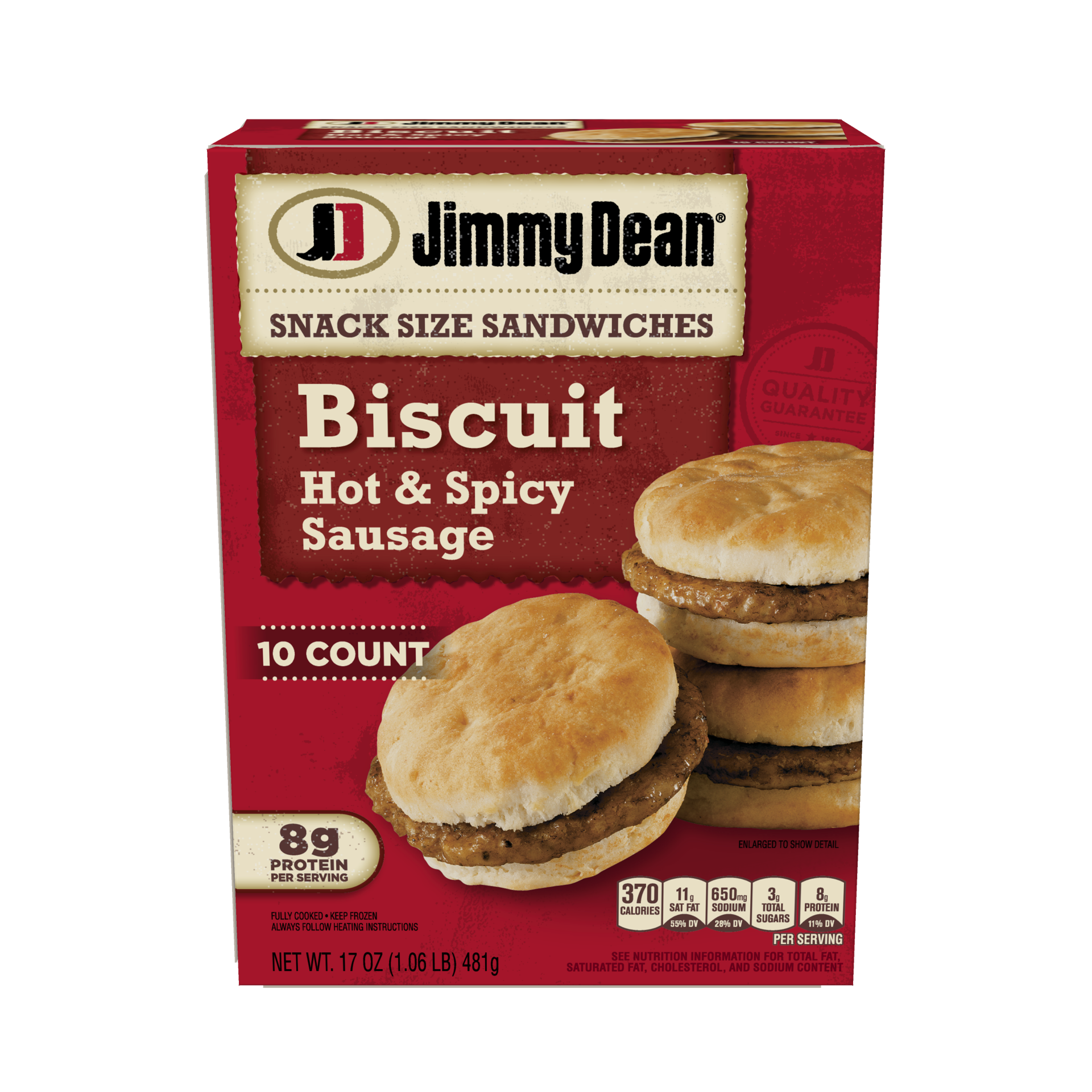 slide 7 of 10, Jimmy Dean Hot & Spicy Sausage Biscuit, 481.94 g