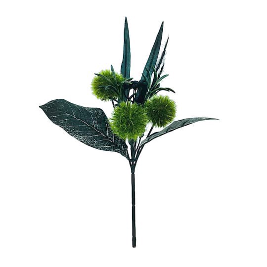 slide 1 of 2, 9" Green-Black Magnolia Leaves Pick By Ashland, 9 in