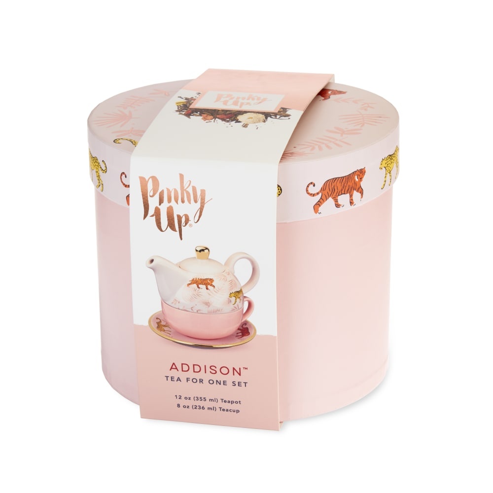 slide 1 of 1, Pinky Up Addison Bangladesh Tea For One Teapot & Cup Set - Pink, 1 ct