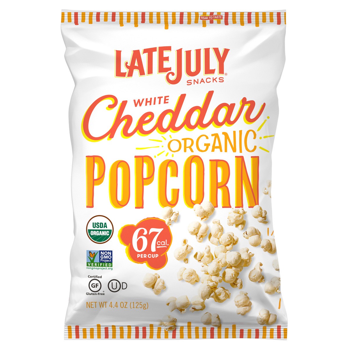 slide 1 of 5, Late July Snacks White Cheddar Organic Popcorn, 4.4 oz