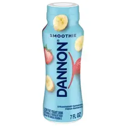 Dannon Strawberry Banana Smoothie Low Fat Yogurt Drink, Gluten Free On the Go Snacks with Strawberry Banana Flavor, Excellent Source of Calcium and Vitamin D, 7 FL OZ Bottle