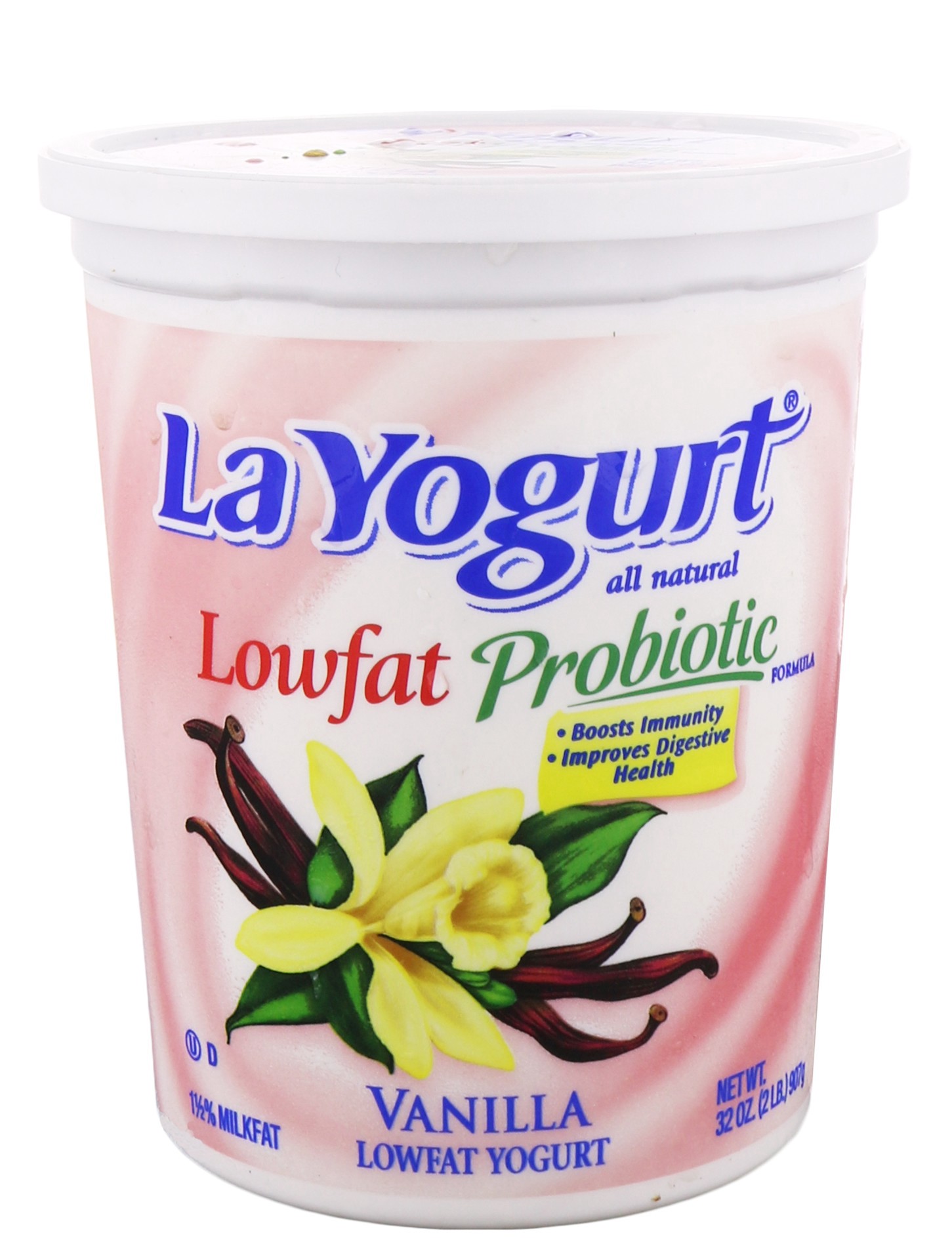 slide 1 of 1, La Yogurt Low Fat Vanilla Quart, 32 oz