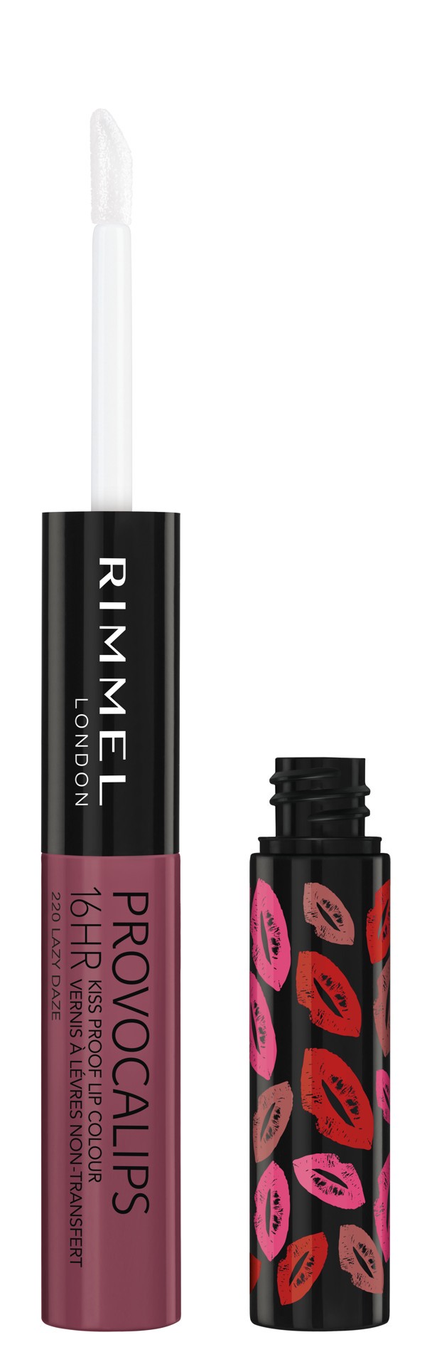 slide 1 of 1, COTY RIMMEL LONDON Rimmel London Provocalips 16hr Kiss-Proof Lip Color - Two-Step Liquid Lipstick to Lock in Color and Shine - 220 Lazy Daze, .14 fl.oz., 0.14 oz