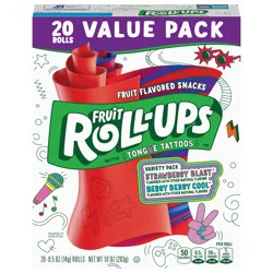 Fruit Roll-Ups Fruit Flavored Snacks, Variety Value Pack, 0.5 oz, 20 ct