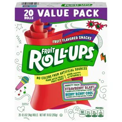 Fruit Roll-Ups Fruit Flavored Snacks, Variety Value Pack, 0.5 oz, 20 ct