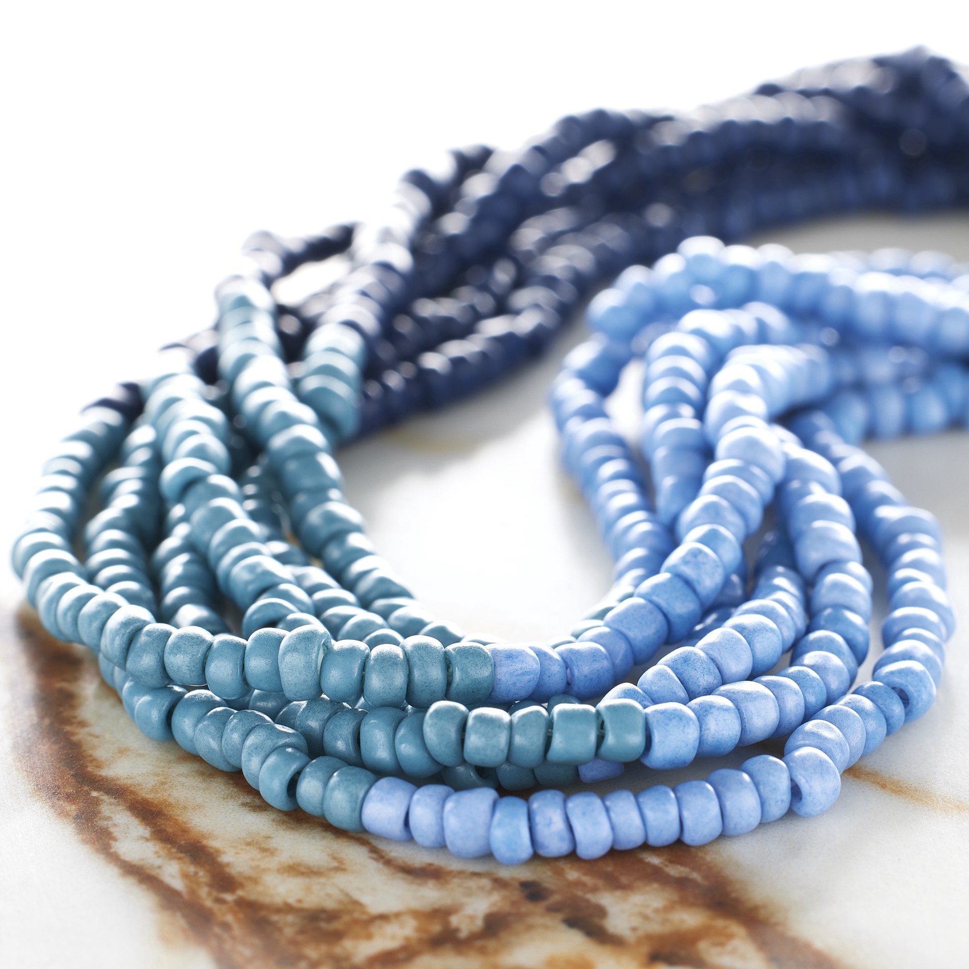 slide 3 of 3, Blue Glass Mix Beads, 3mm By Bead Landing, 3 mm