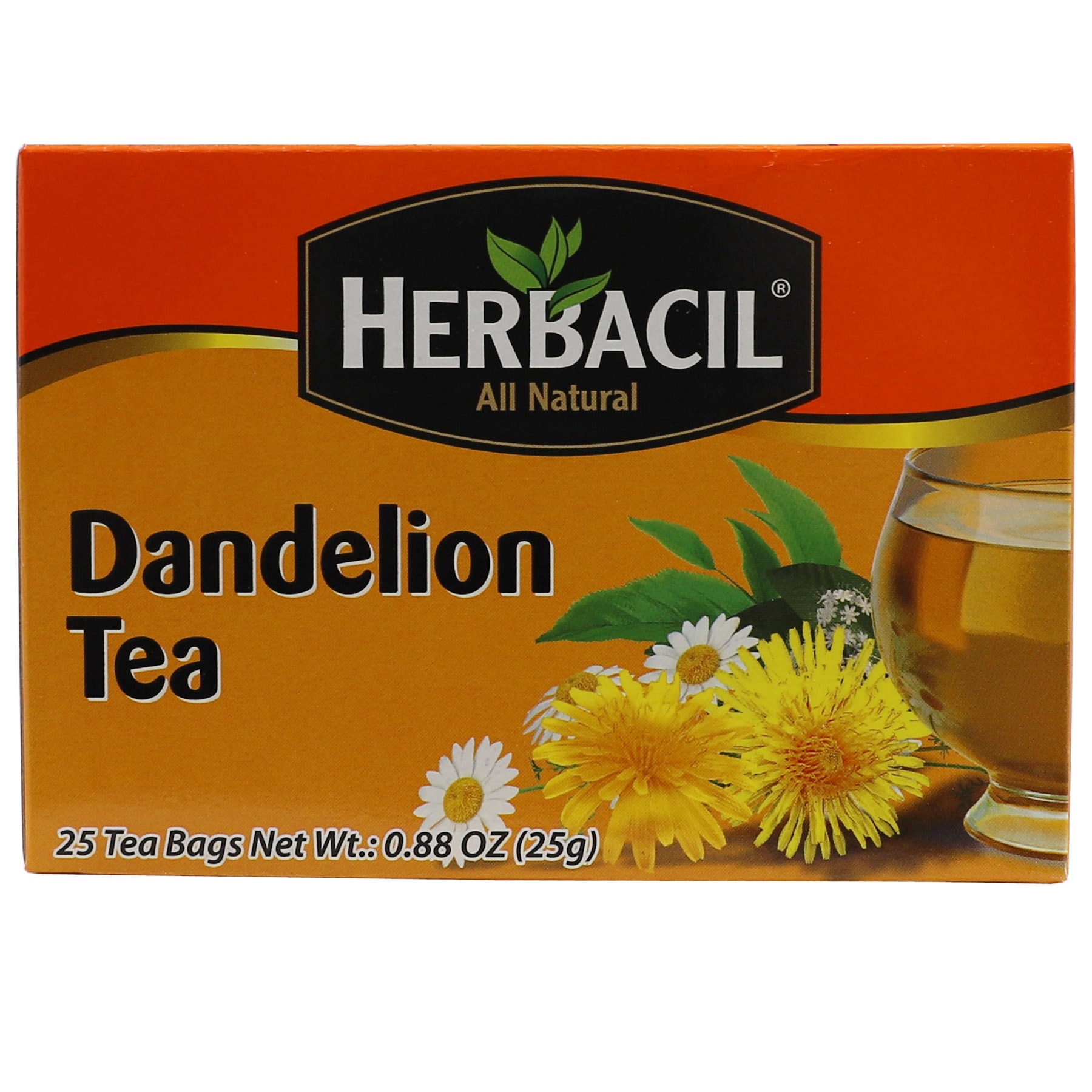 slide 1 of 1, Herbacil Natural Dandelion, Chamomile & Green Tea, 25 ct