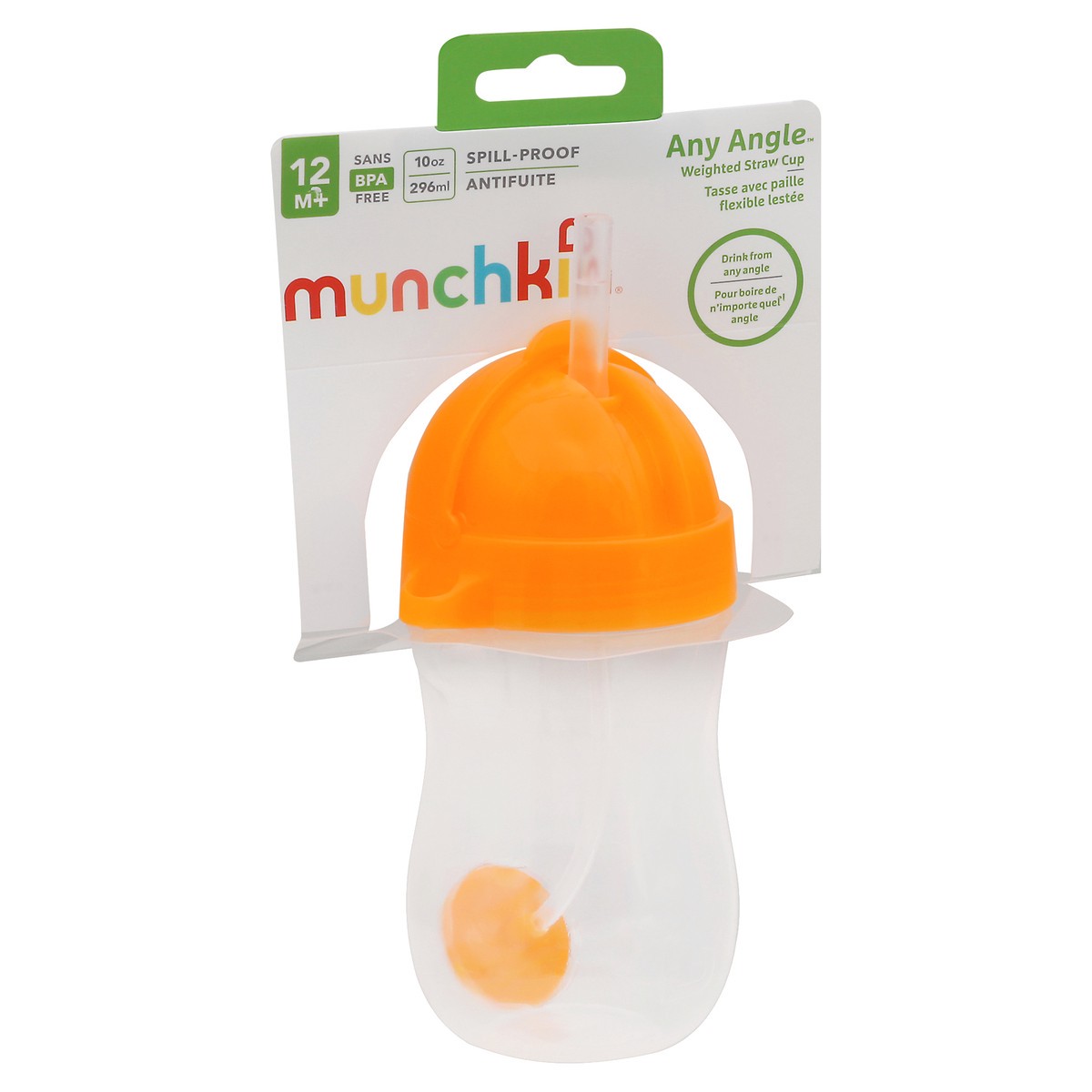 slide 10 of 11, Munchkin Any Angle 10 Ounce Spill-Proof Weighted Straw Cup 1 ea, 1 ct
