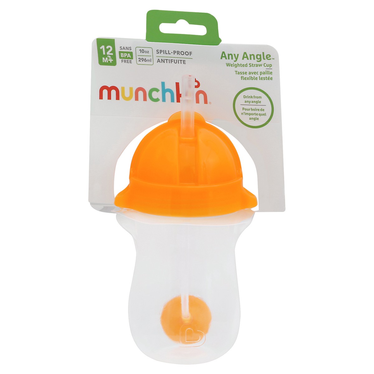 slide 2 of 11, Munchkin Any Angle 10 Ounce Spill-Proof Weighted Straw Cup 1 ea, 1 ct