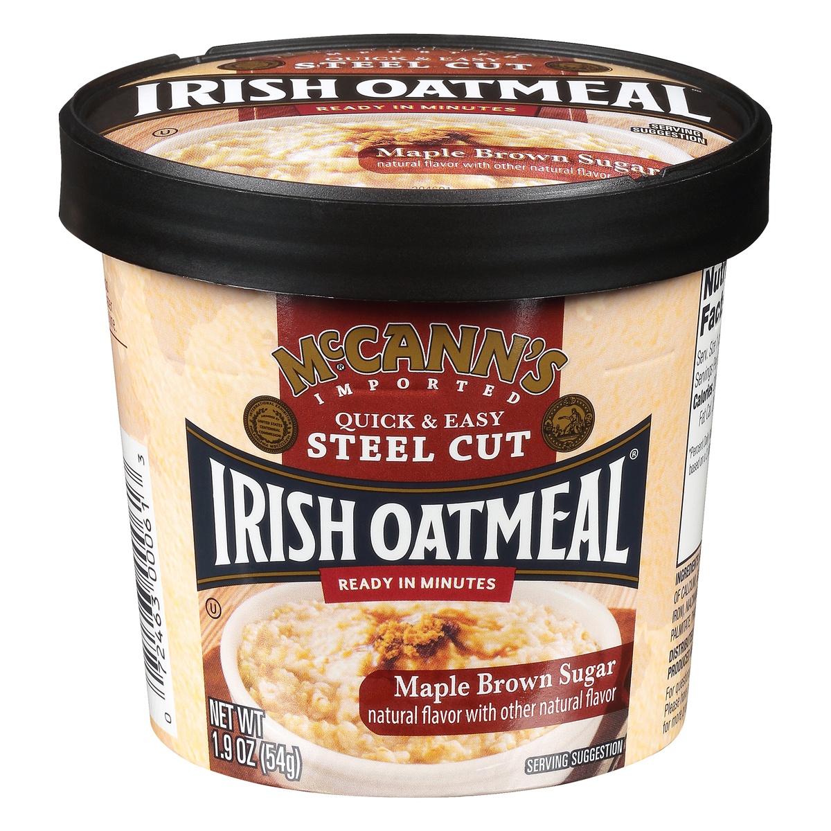 slide 1 of 6, McCann's Imported Maple Brown Sugar Quick & Easy Steel Cut Irish Oatmeal, 1.9 Ounce, 1.9 oz