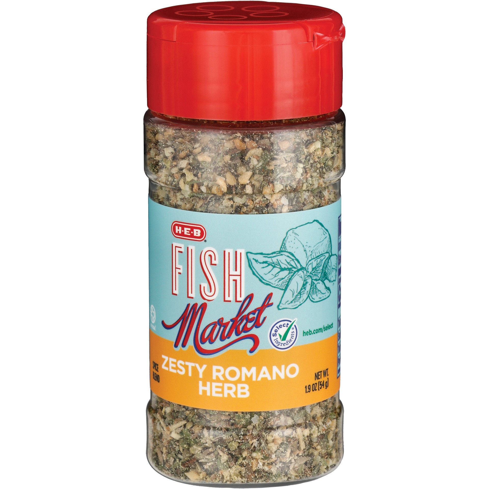 slide 1 of 1, H-E-B Fish Market Zesty Romano Herb, 1.9 oz