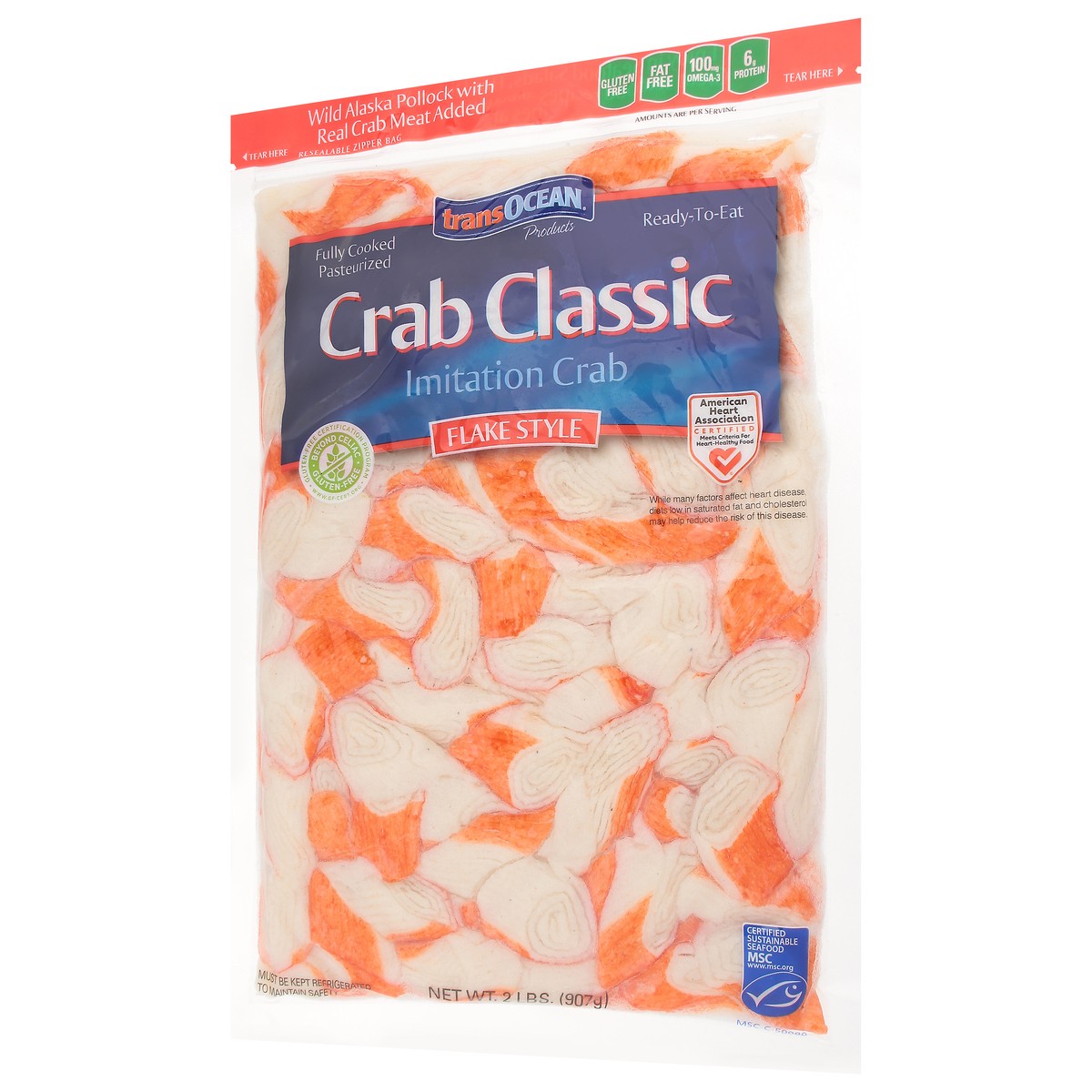 slide 4 of 14, Trans-Ocean Flake Style Imitation Crab 2 lb, 2 lb