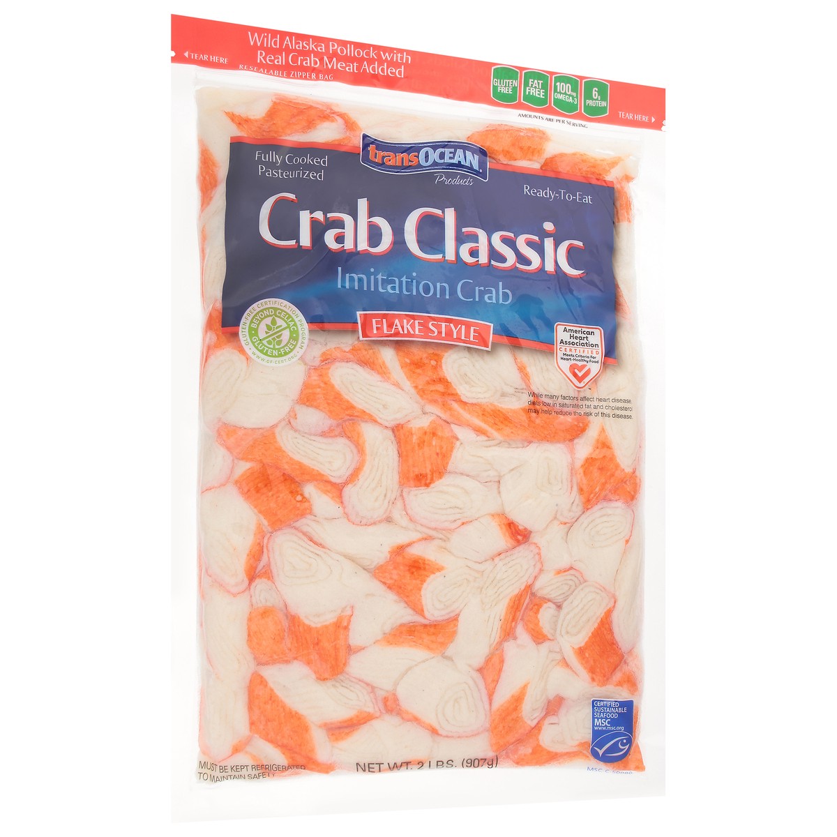 slide 10 of 14, Trans-Ocean Flake Style Imitation Crab 2 lb, 2 lb