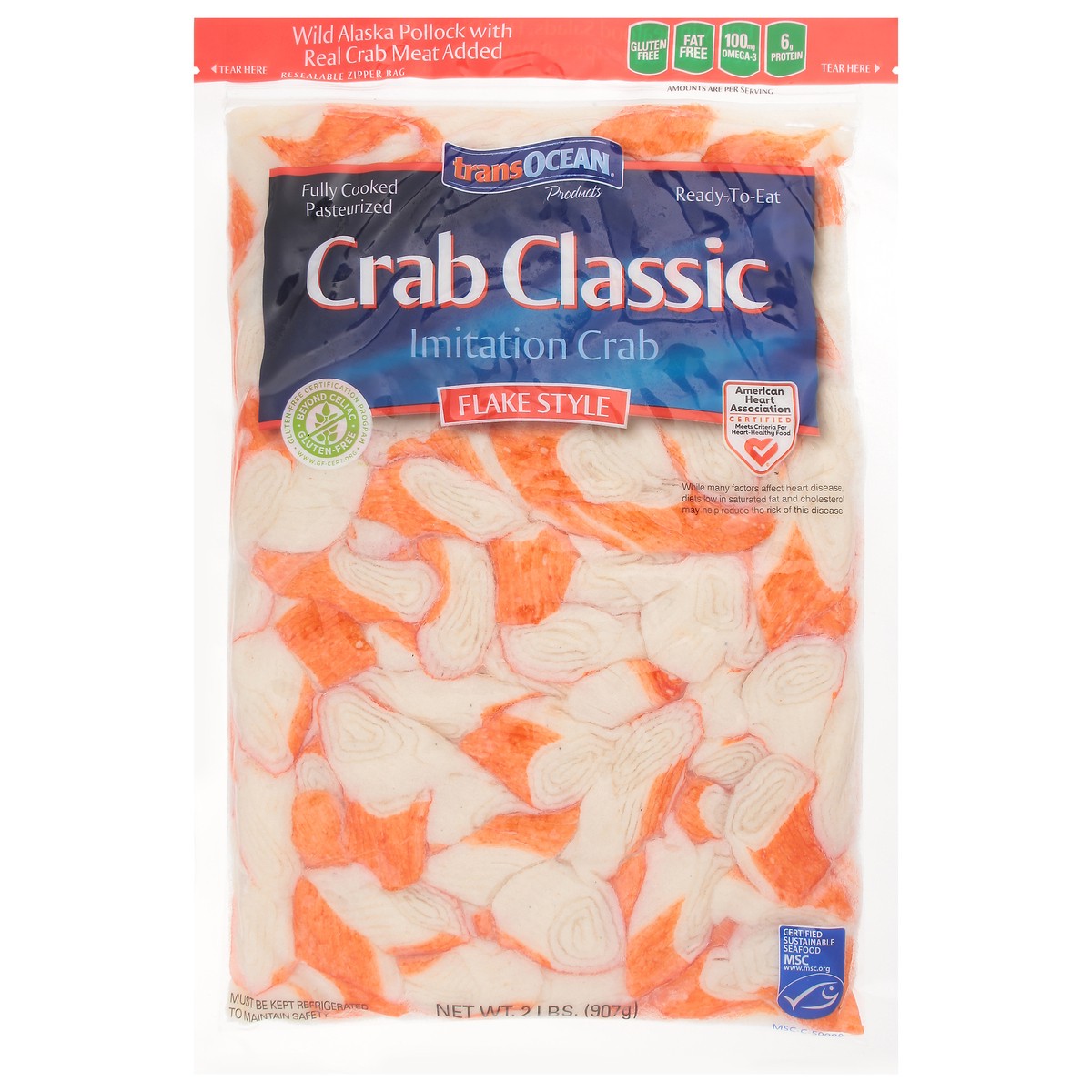 slide 9 of 14, Trans-Ocean Flake Style Imitation Crab 2 lb, 2 lb