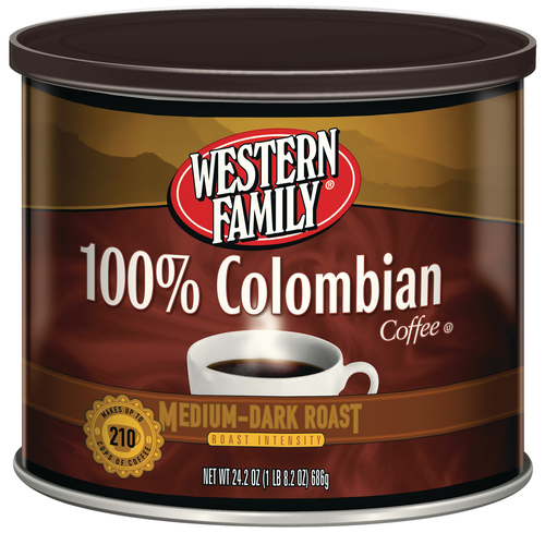 slide 1 of 1, Western Family 100% Colombian Coffee - 24.2 oz, 24.2 oz