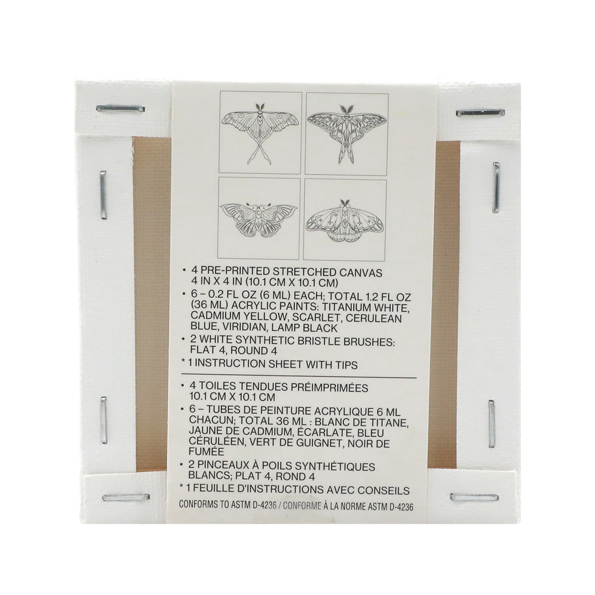 slide 6 of 8, 4" X 4" Moths Canvas Painting Kit By Craft Smart, 4 in x 4 in