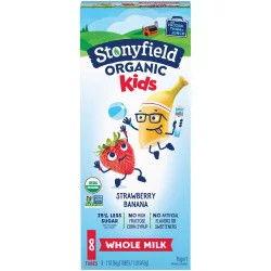 Stonyfield Organic Kids Strawberry Banana Whole Milk Yogurtes
