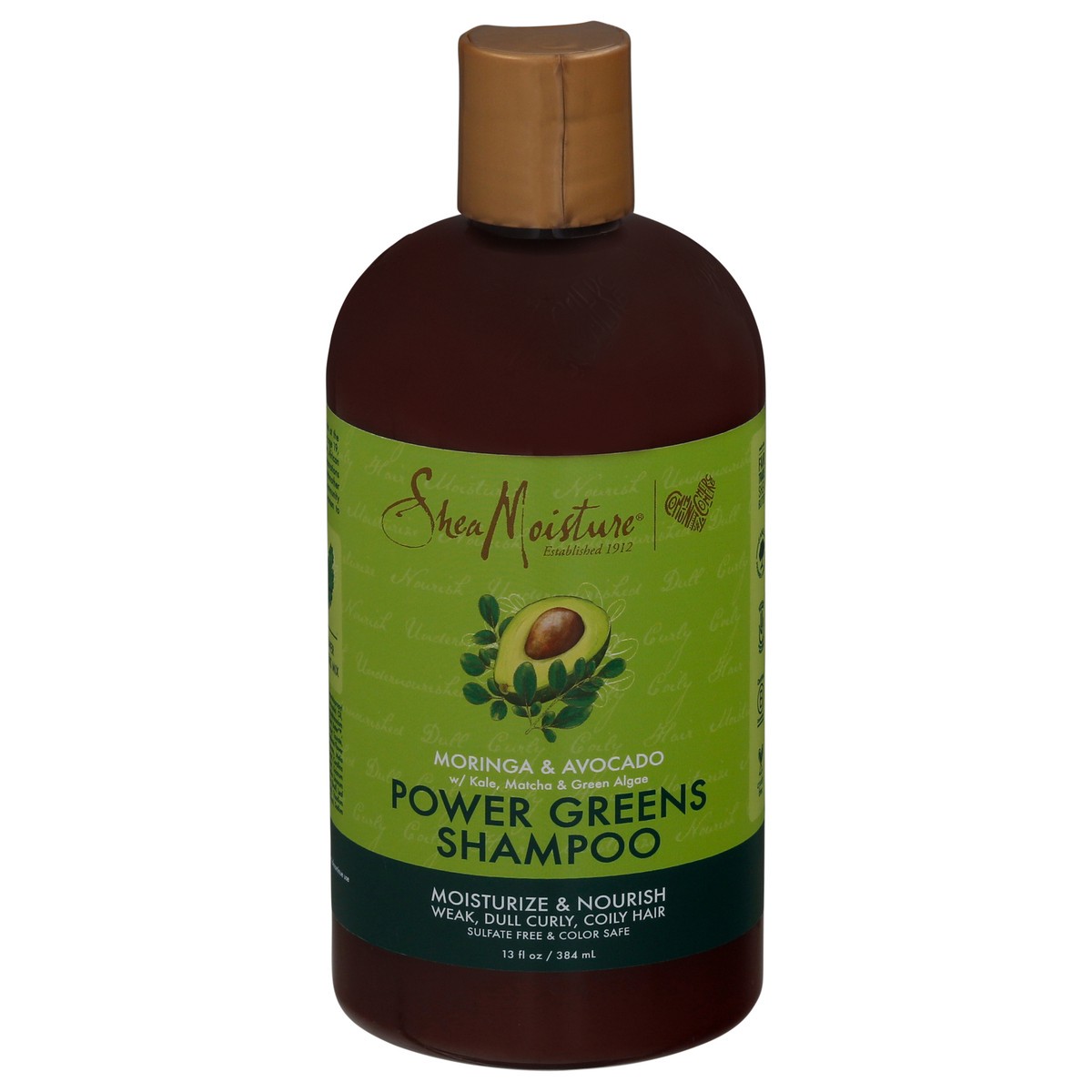 slide 4 of 4, SheaMoisture Power Greens Sulfate Free Shampoo Moringa and Avocado, 13 oz, 13 fl oz