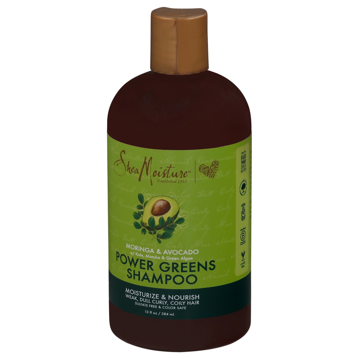 slide 2 of 4, SheaMoisture Power Greens Sulfate Free Shampoo Moringa and Avocado, 13 oz, 13 fl oz