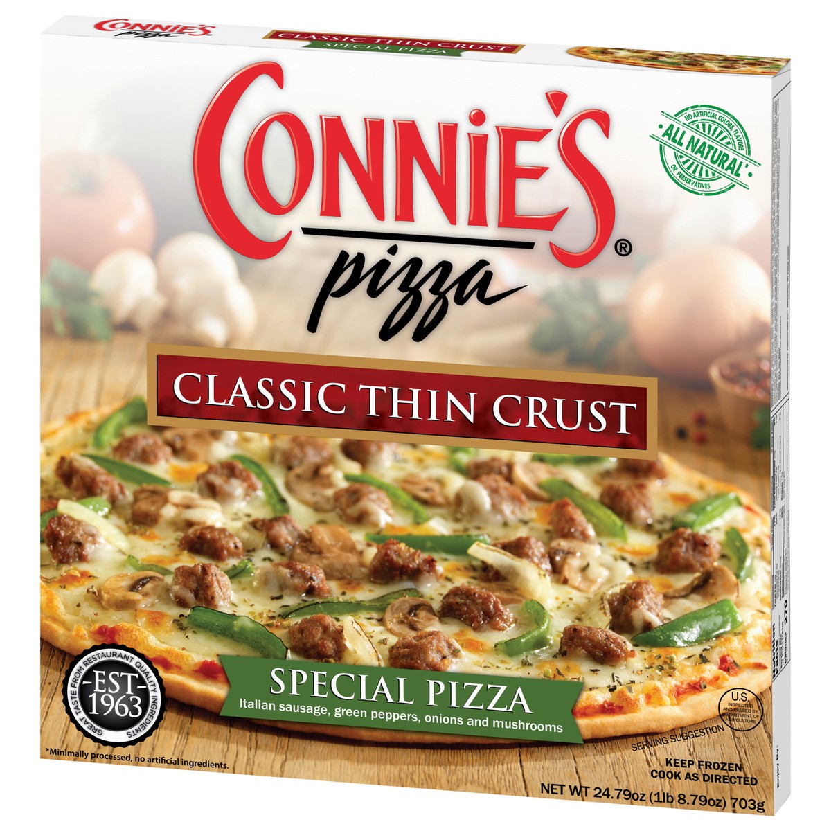 slide 8 of 9, Connie's Classic Thin Crust Special Pizza 24.79 oz, 24.79 oz