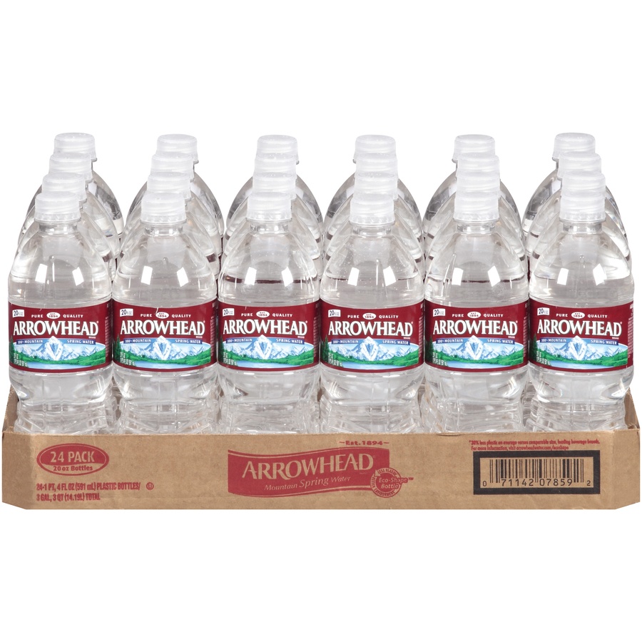 slide 1 of 1, Arrowhead Brand 100% Mountain Spring Water, 20 Oz, 1 ct