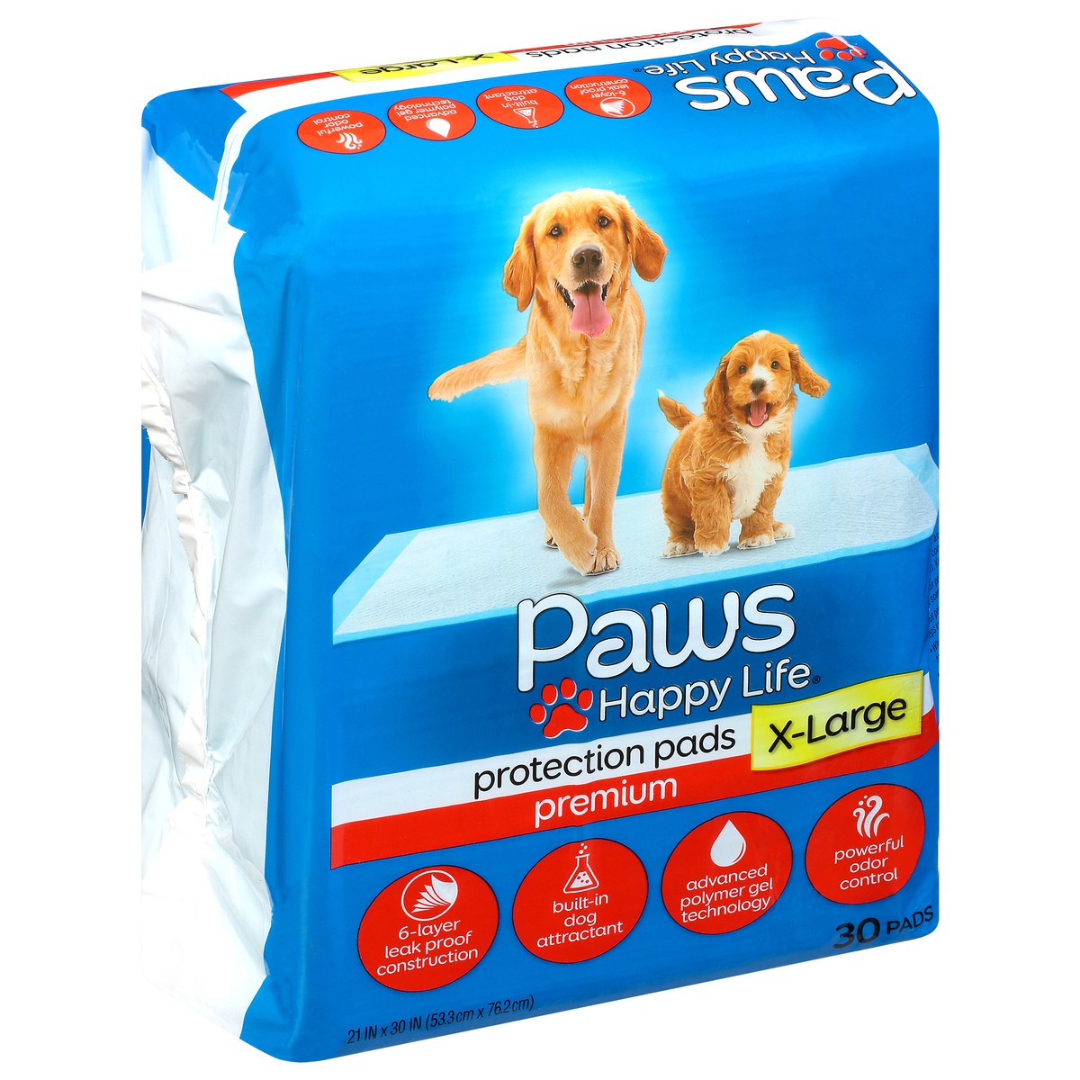 slide 8 of 9, Paws Happy Life X-Large Protection Pads 30 ea, 30 ct