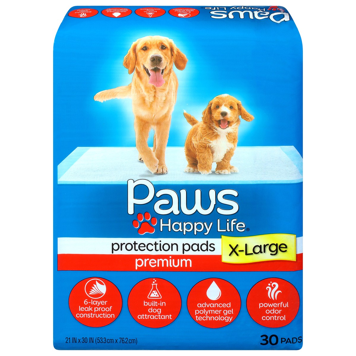 slide 6 of 9, Paws Happy Life X-Large Protection Pads 30 ea, 30 ct