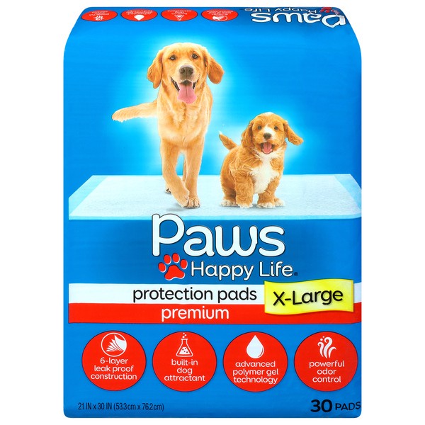 slide 1 of 9, Paws Happy Life X-Large Protection Pads 30 ea, 30 ct
