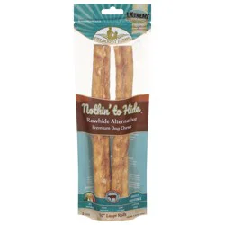 Fieldcrest Farms Nothin' to Hide Premium 10 inches Large Rolls 2 Pack Beef Flavor Dog Chews