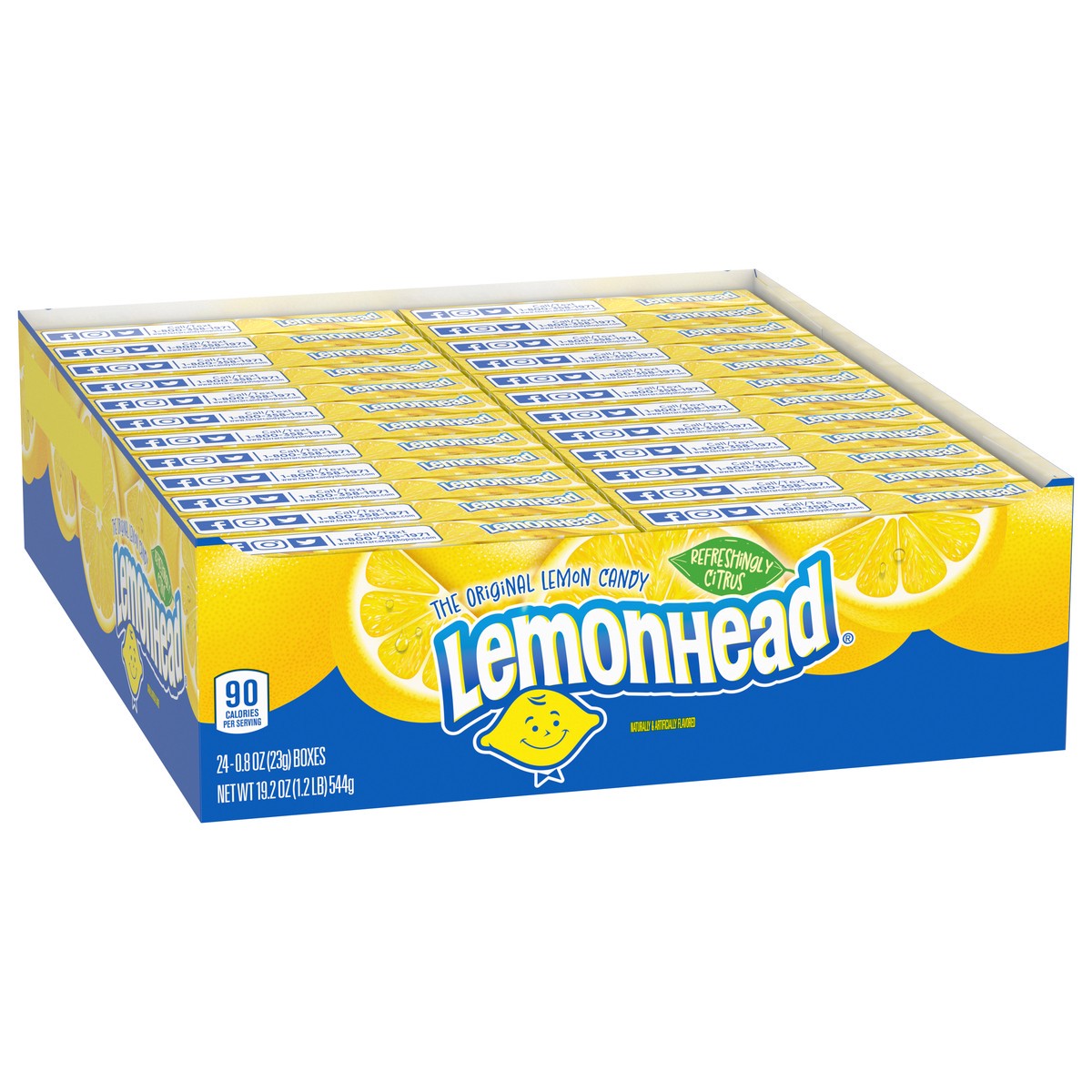 slide 8 of 8, Lemonhead Lemon Candy 24 - 0.8 oz Boxes, 24 ct