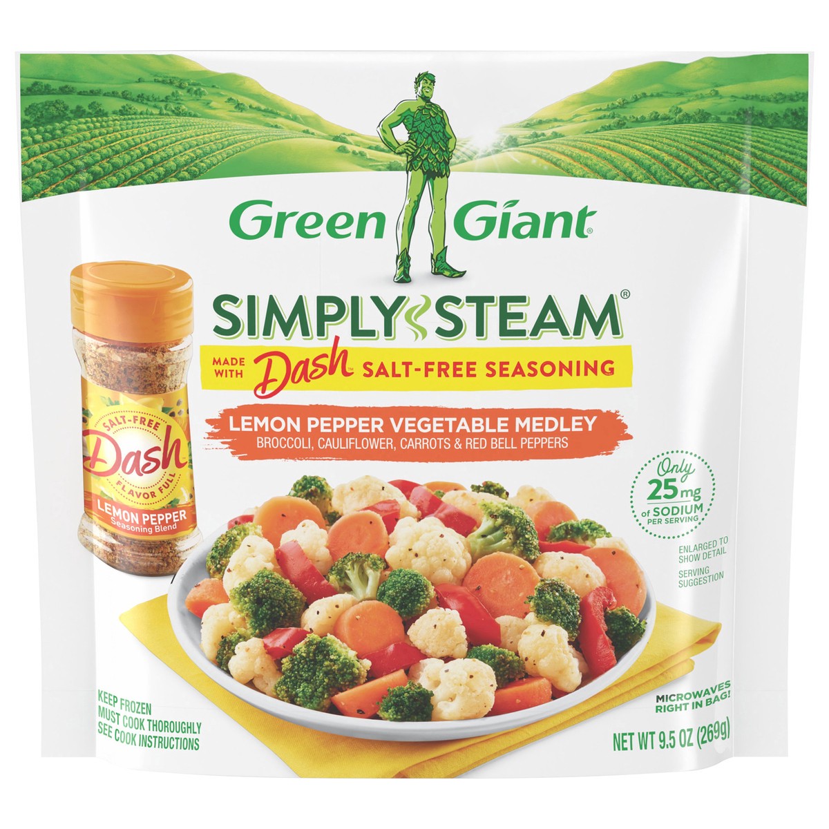 slide 1 of 13, Green Giant Lemon Pepper Vegetable Medley with Dash Salt-Free Seasoning, 9.5 oz