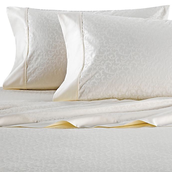 slide 1 of 5, Wamsutta PimaCott Scroll 625-Thread-Count King Sheet Set - Ivory, 1 ct