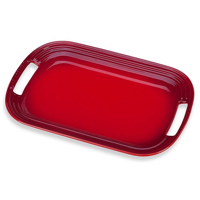 slide 1 of 1, Le Creuset Rectangular Serving Platter - Cherry, 16.25 in