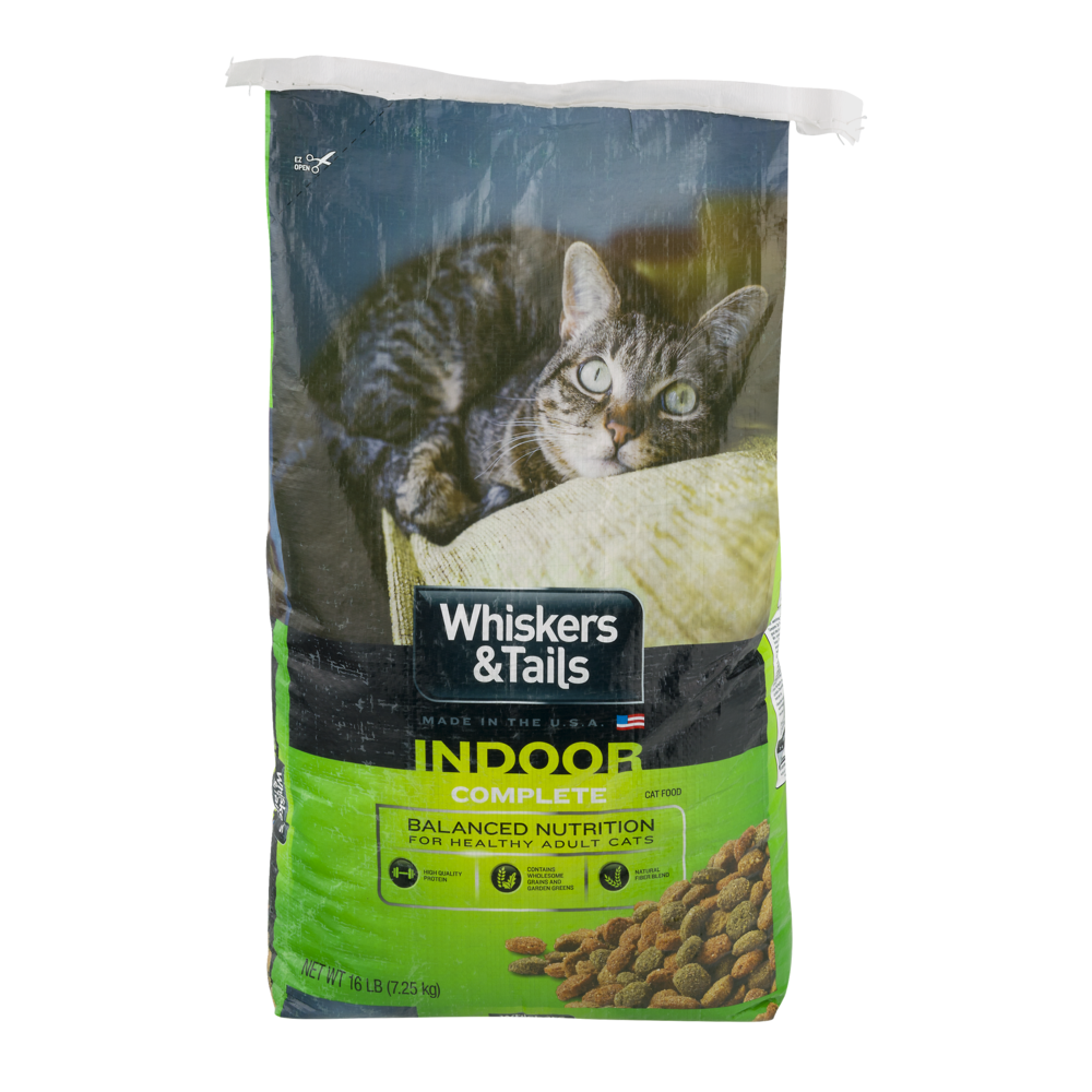 slide 1 of 1, Whiskers & Tails Cat Food Indoor, 16 lb