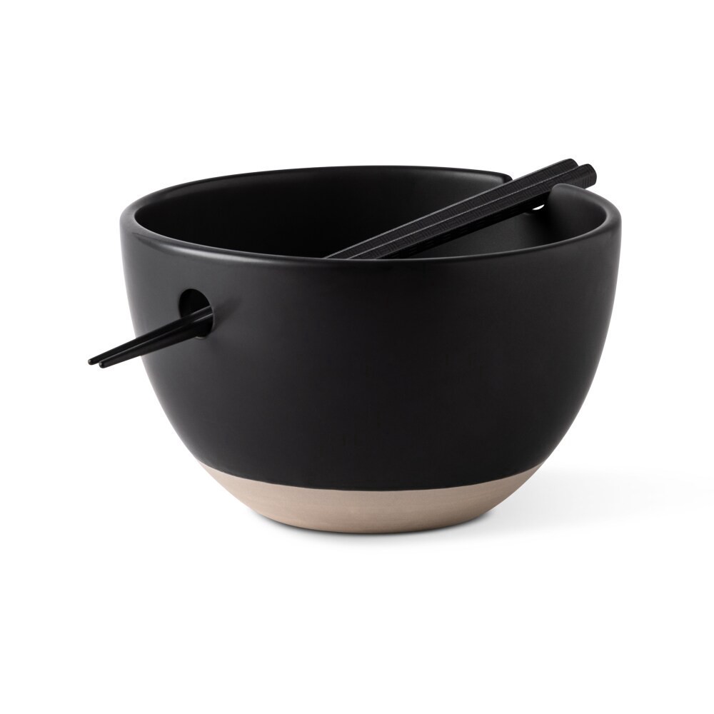 slide 2 of 3, Core Kitchen Black Noodle Bowl & Chopsticks, 3 ct