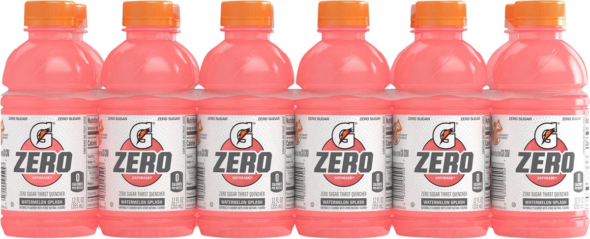 slide 7 of 8, Gatorade Zero Sugar Thirst Quencher Watermelon Splash - 12 ct, 12 ct