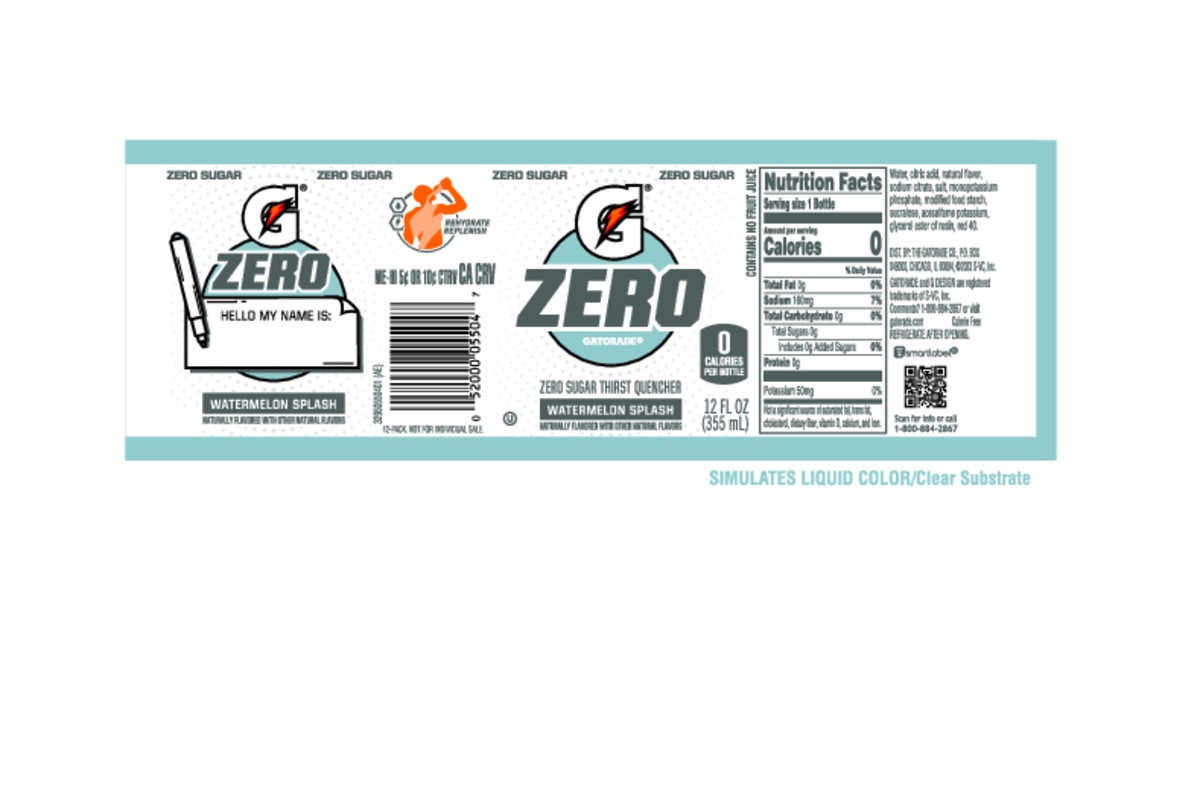 slide 4 of 8, Gatorade Zero Sugar Thirst Quencher Watermelon Splash - 12 ct, 12 ct