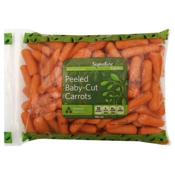 slide 1 of 6, Signature Farms Carrots Baby-Cut Peeled, 32 oz