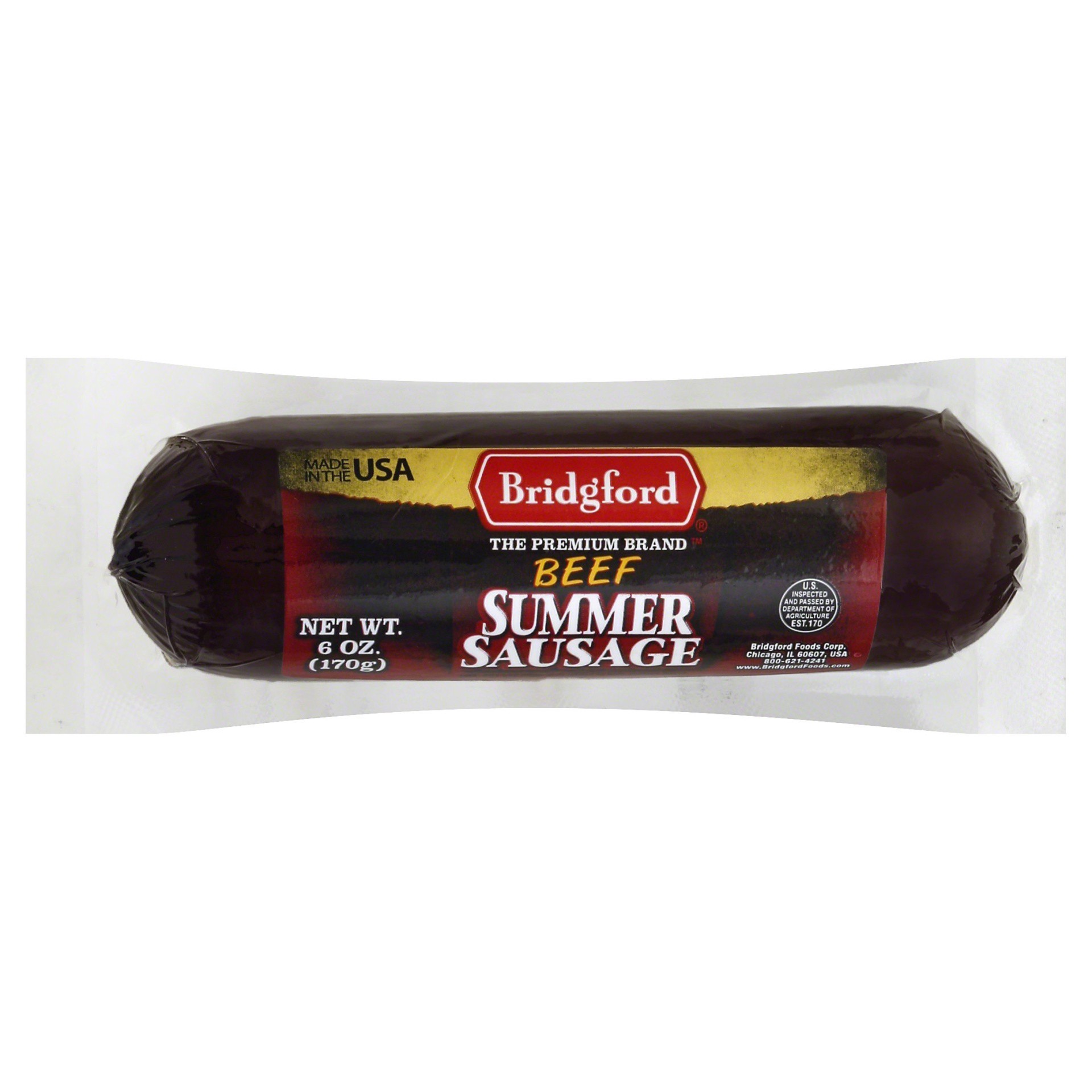 slide 1 of 9, Bridgford Beef Summer Sausage, 7 oz