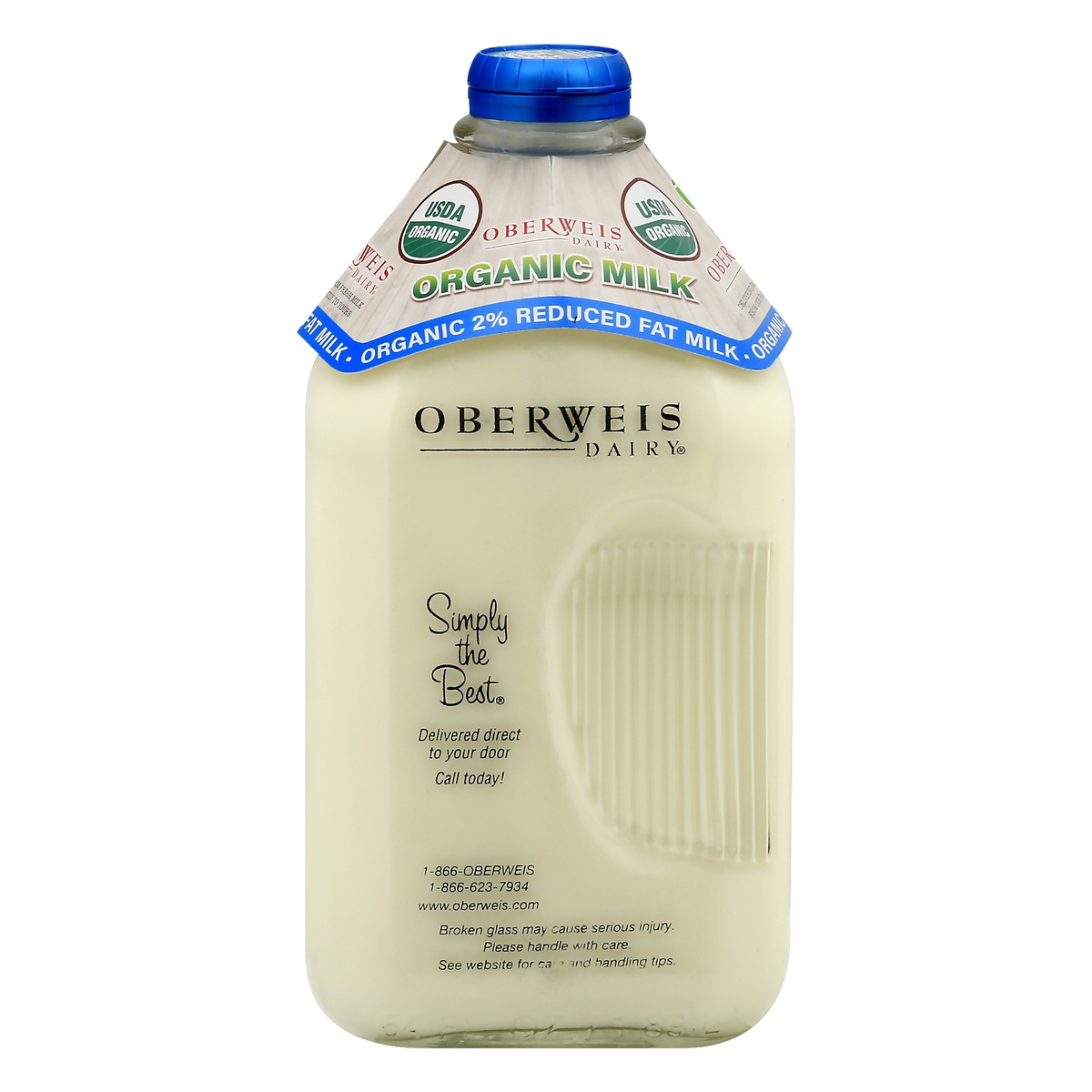 slide 1 of 1, Oberweis Organic 2% Reduced Fat Milk, 64 oz