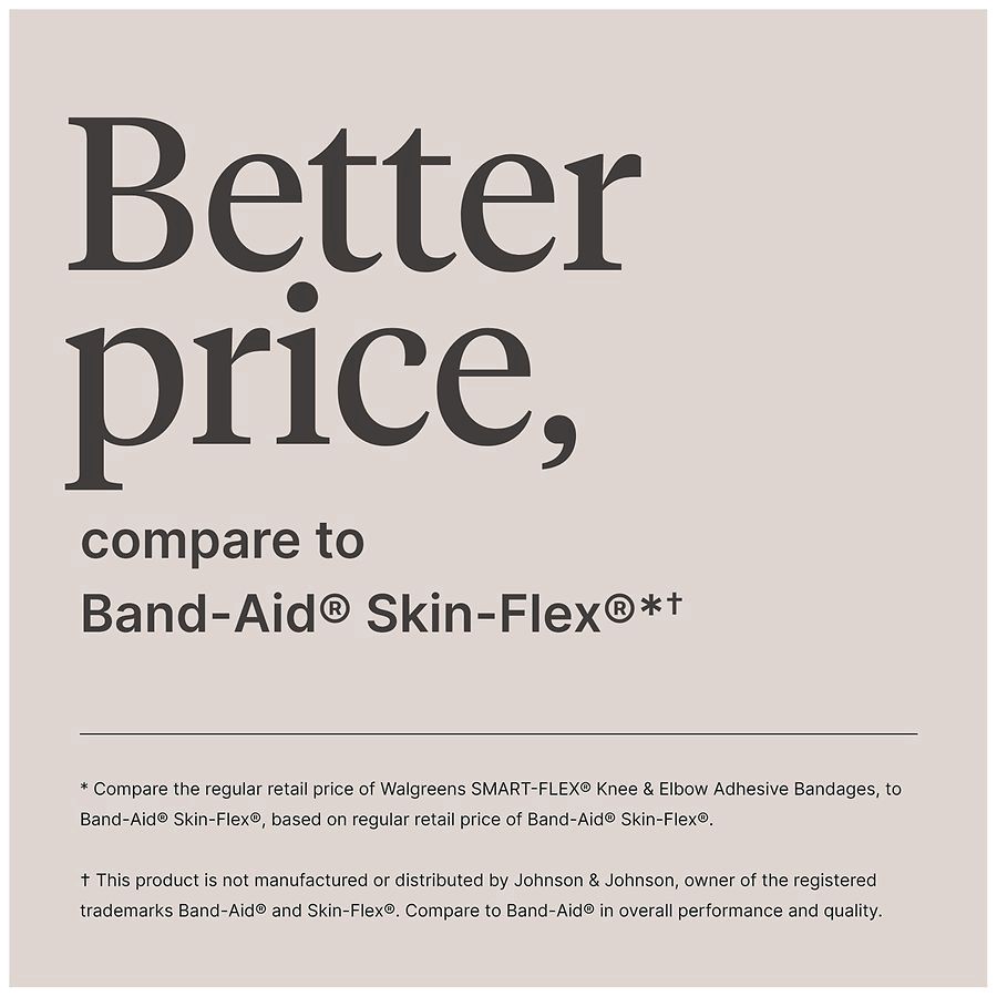 slide 4 of 5, Walgreens Smart-Flex Knee & Elbow Adhesive Bandages 3 In x 4 In, 6 ct