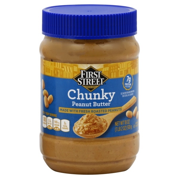 slide 1 of 1, First Street Chunky Peanut Butter, 18 oz