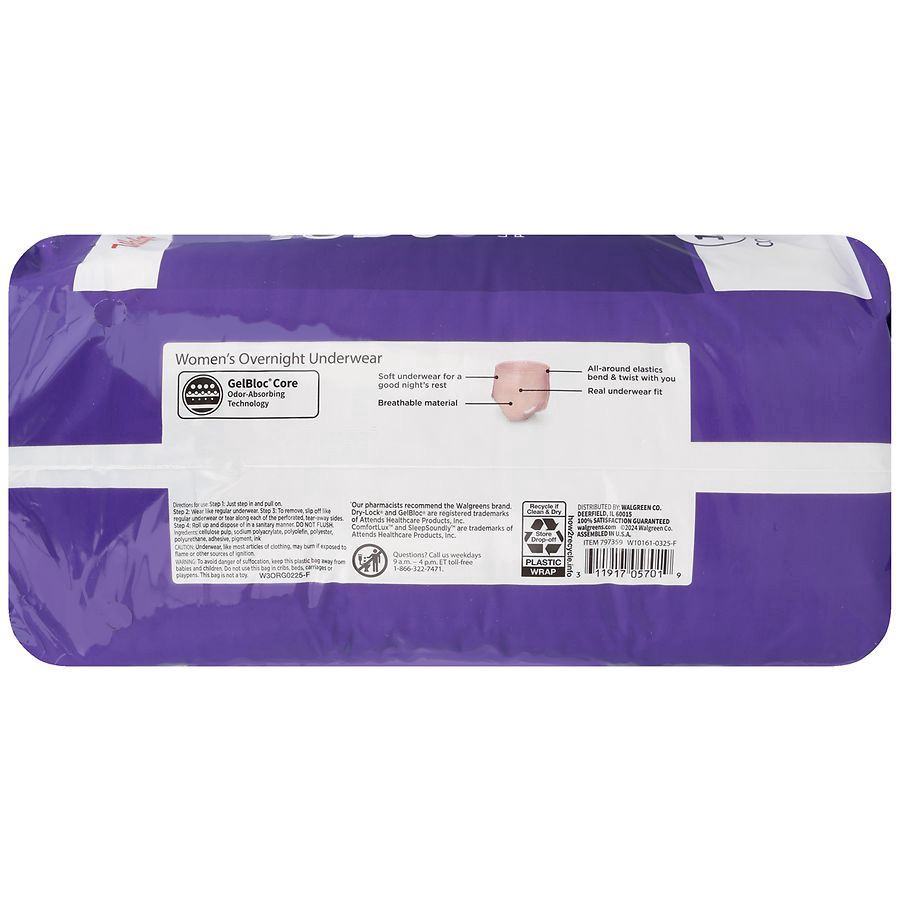 slide 4 of 4, Walgreens Certainty Women's Overnight ComfortLux Underwear Ultimate Absorbency XXL, 10 ct