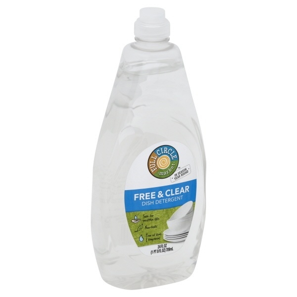 slide 1 of 1, Full Circle Market Dish Detergent, Free & Clear, 24 fl oz