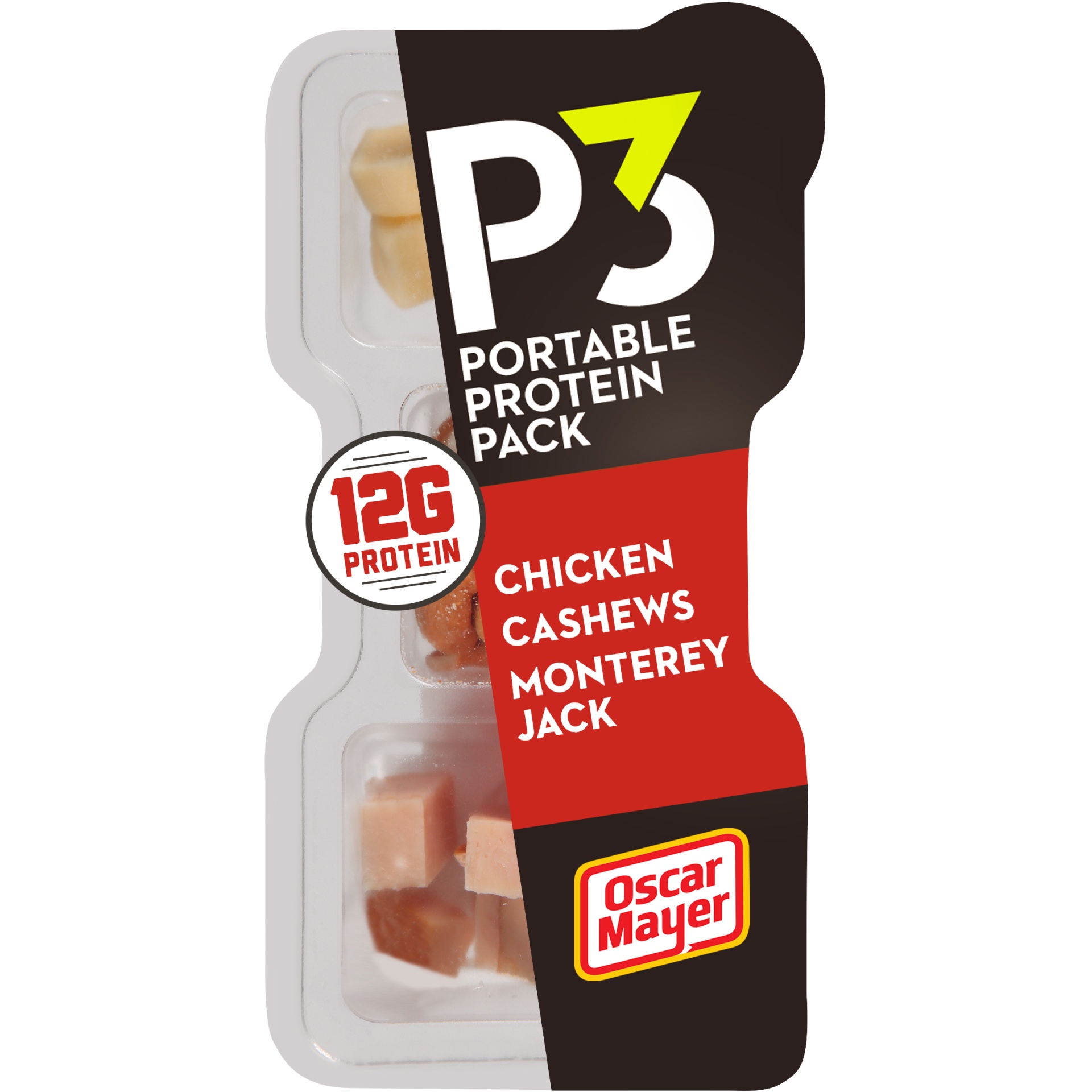 slide 1 of 4, P3 Portable Protein Snack Pack with Chicken, Cashews & Monterey Jack Cheese Tray, 2 oz